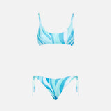 Bikini da donna a bralette con stampa shape wave