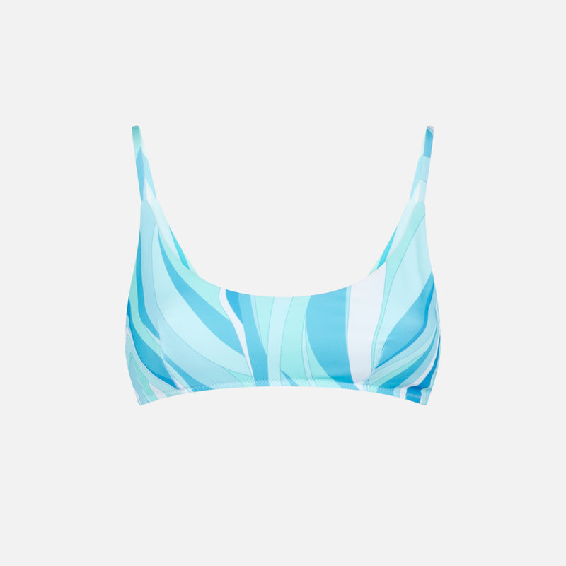 Woman bralette swimsuit with multicolor waves