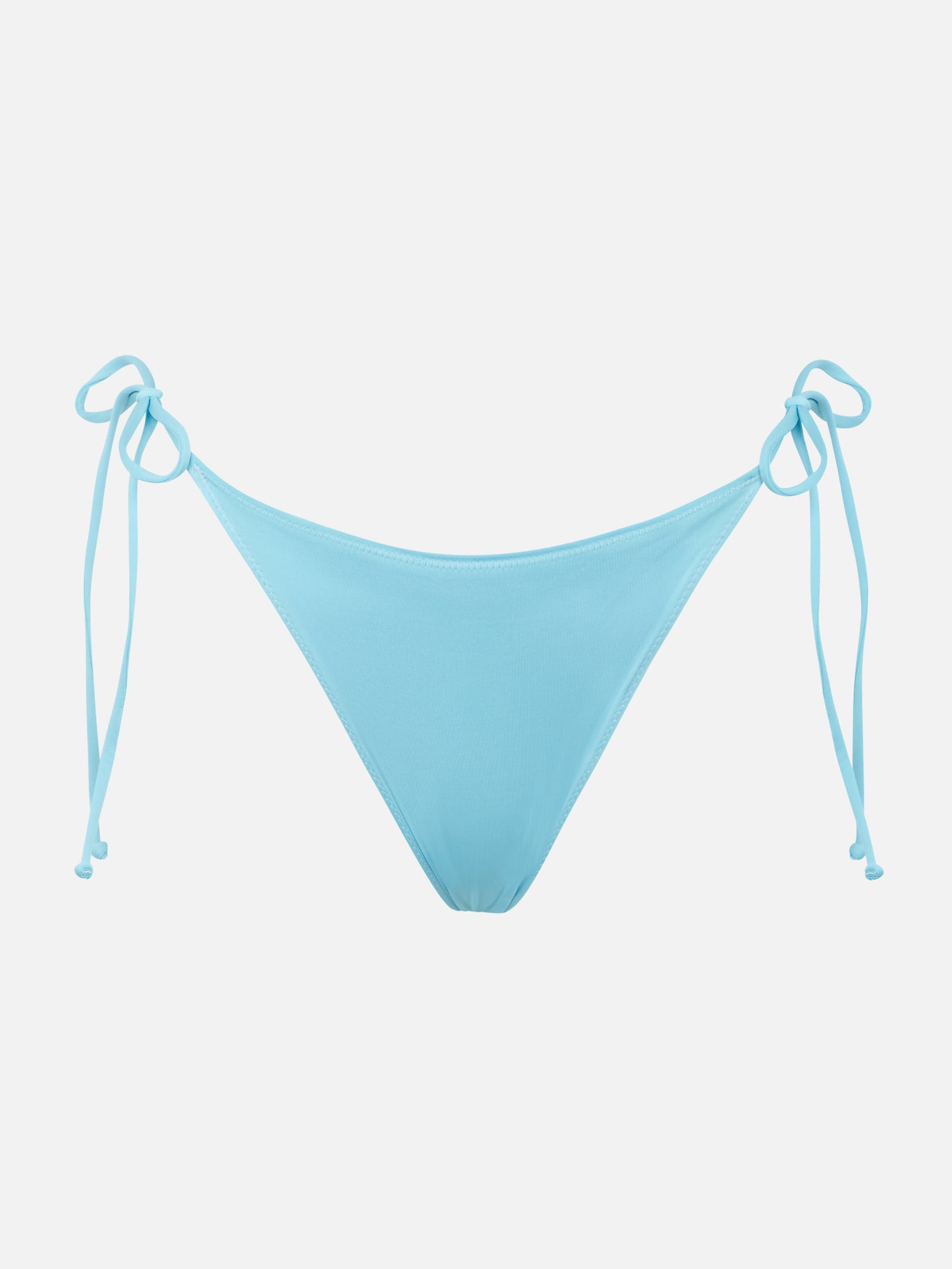 Woman light blue swim briefs with side laces