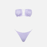 Woman lilac bandeau bikini