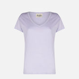 Lilafarbenes Leinen-T-Shirt für Damen Eloise