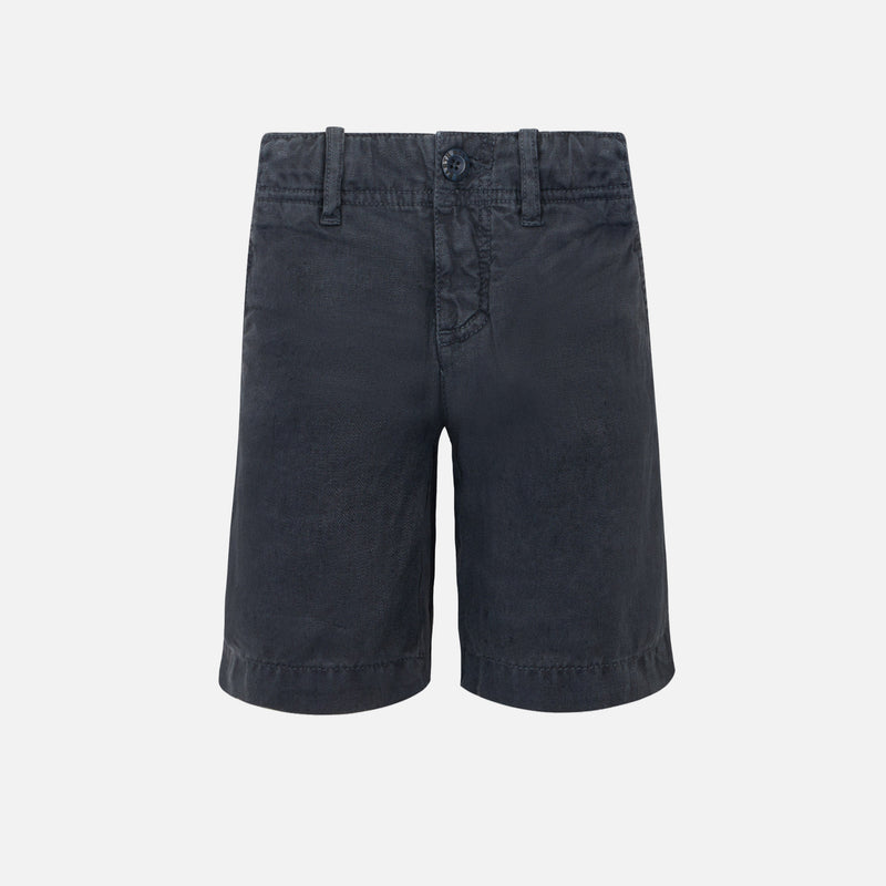 Boy blue linen bermuda