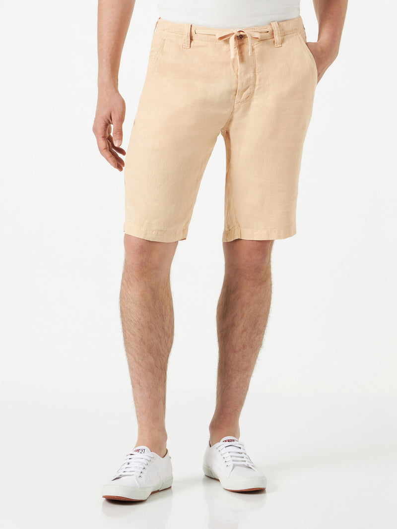 Beige Linen Bermuda Short