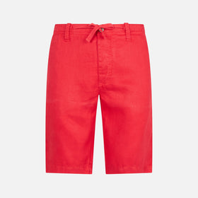 Linen Bermuda Red Shorts - MC2 Saint Barth