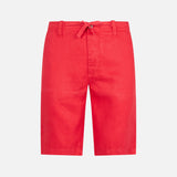 Linen Bermuda Red Shorts