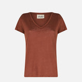 Woman brown linen t-shirt