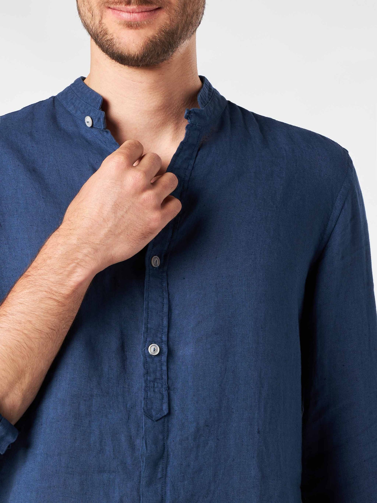 Man blue shirt