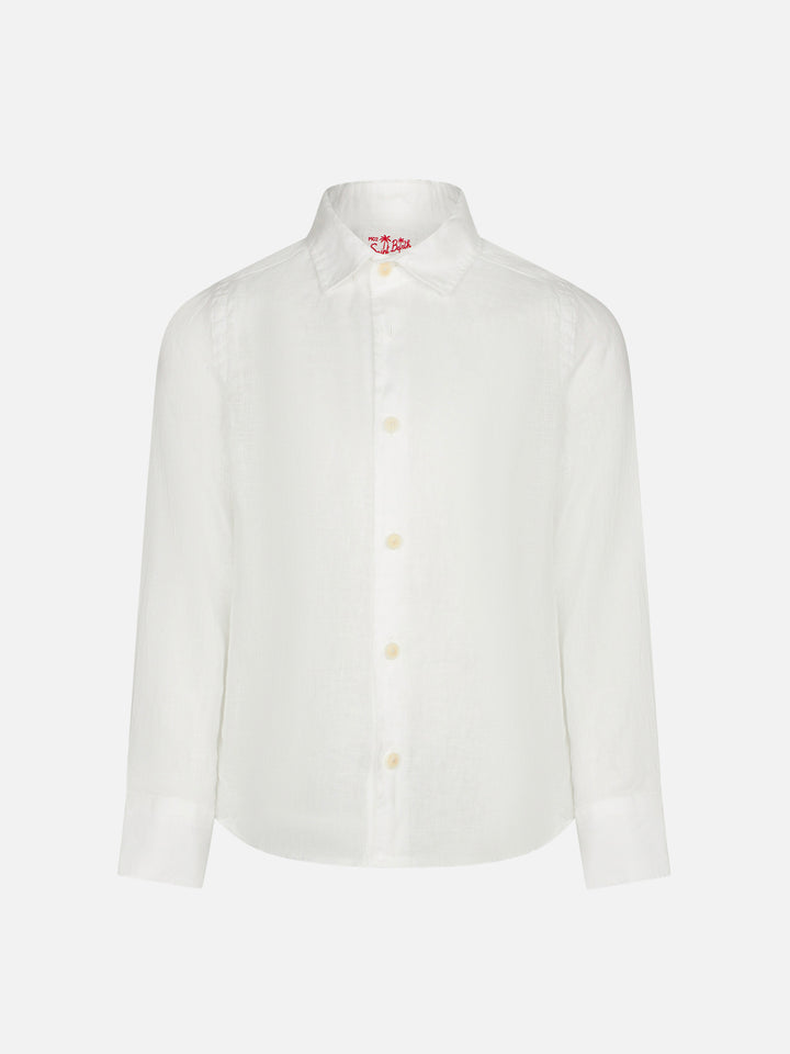 White linen kid shirt Agnes