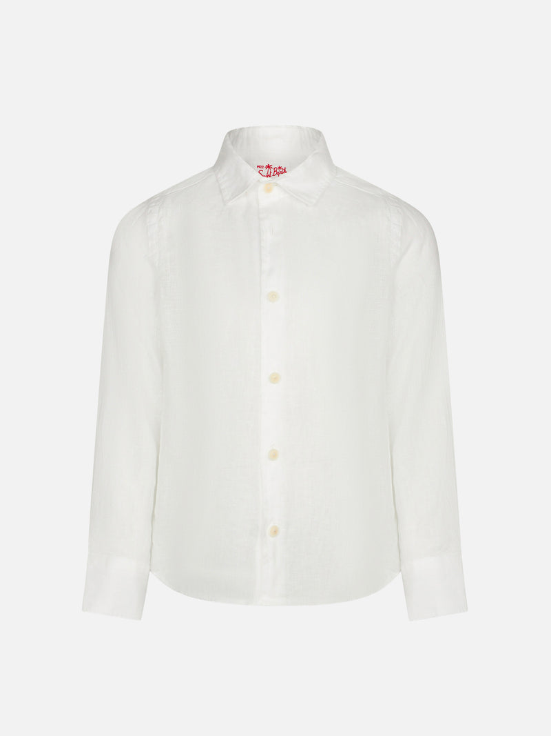 Camicia da bambino in lino bianco