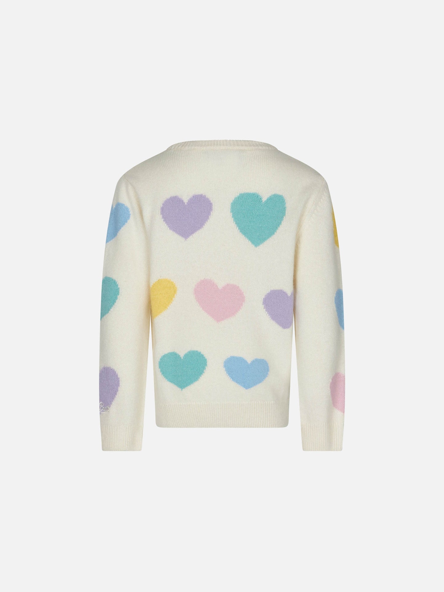 Girl sweater with hearts print and I'm in Love embroidery - MC2 Saint Barth
