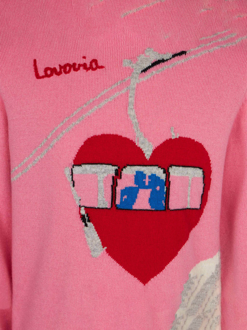 Maglia da bambina girocollo con stampa love