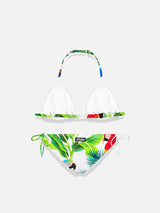 Girl bikini parrots print