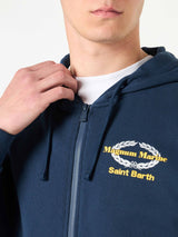 Blauer Kapuzenpullover aus Baumwolle mit Magnum Marine Saint Barth-Stickerei | MAGNUM MARINE SONDEREDITION