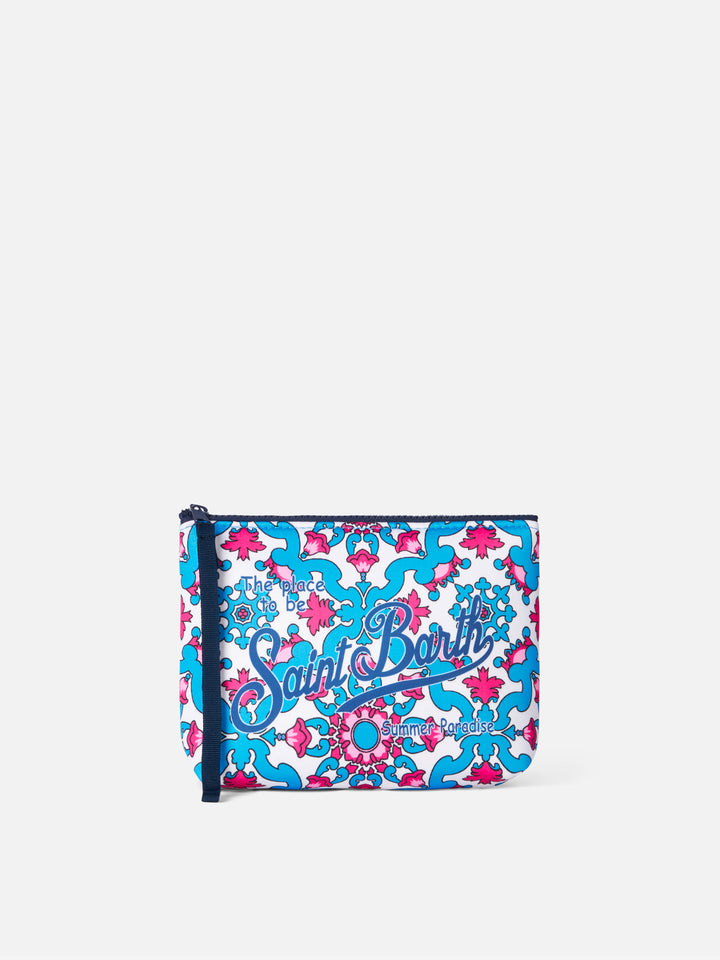 Aline Scuba-Pochette mit Majolika-Print