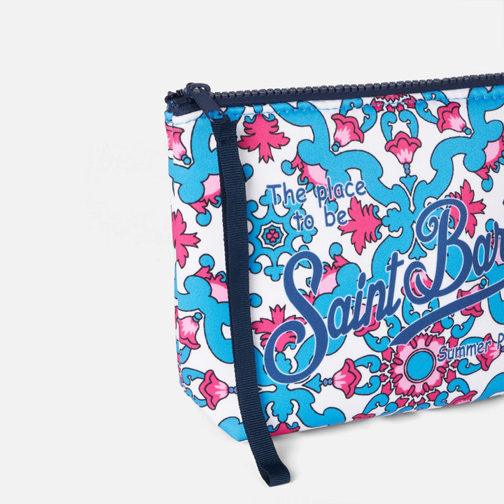 Aline Scuba-Pochette mit Majolika-Print