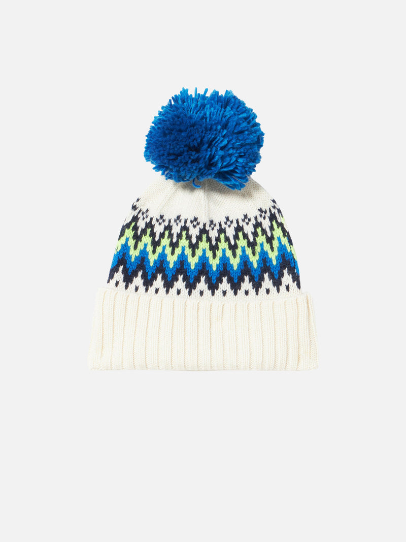 Man beanie with Icelandic jacquard