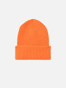 Herren-Strickmütze in Fluo-Orange