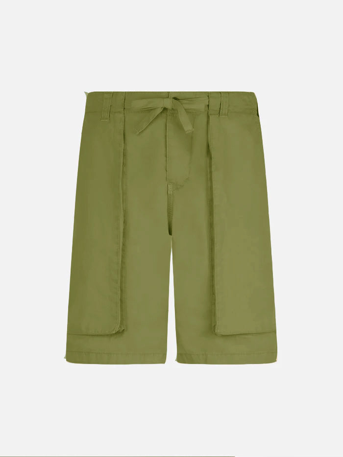 Bermuda da uomo verde militare con tasche laterali