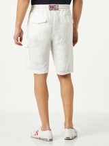 White linen bermuda shorts