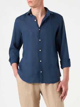 Navy blue linen shirt Pamplona