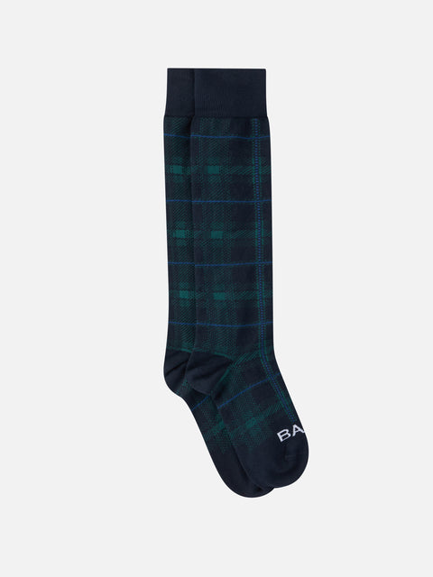 Man long socks with tartan jacquard - MC2 Saint Barth