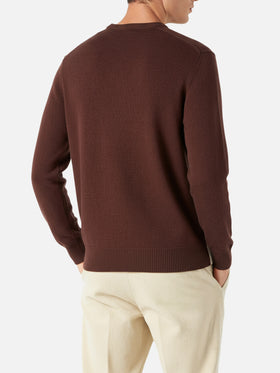 Man sweater with Cortina postcard jacquard
