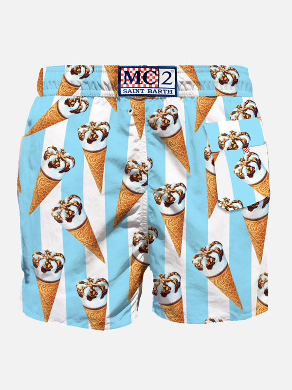 Klassische Herren-Badeshorts mit Cornetto-Print | ALGIDA® SONDEREDITION