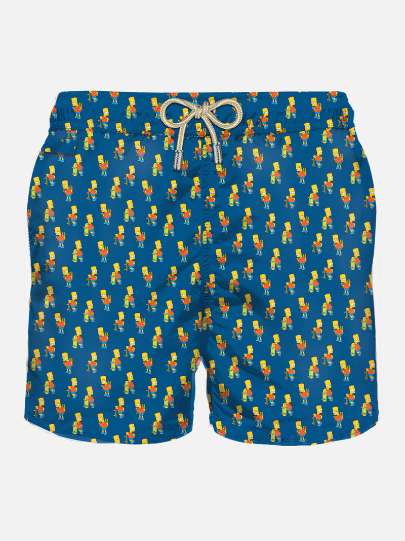 Man light fabric swim shorts with skater Bart print | THE SIMPSONS SPECIAL EDITION