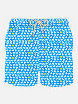 Man light fabric swim shorts with crabs print