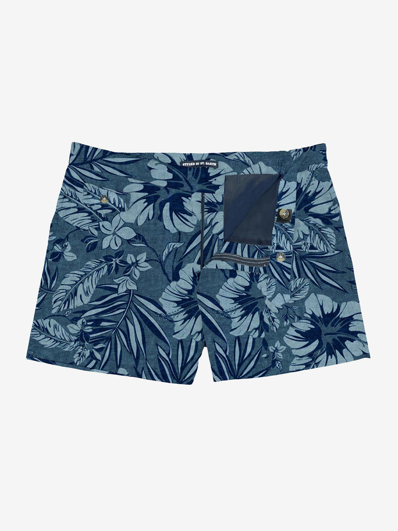 Man swim shorts with tropical print