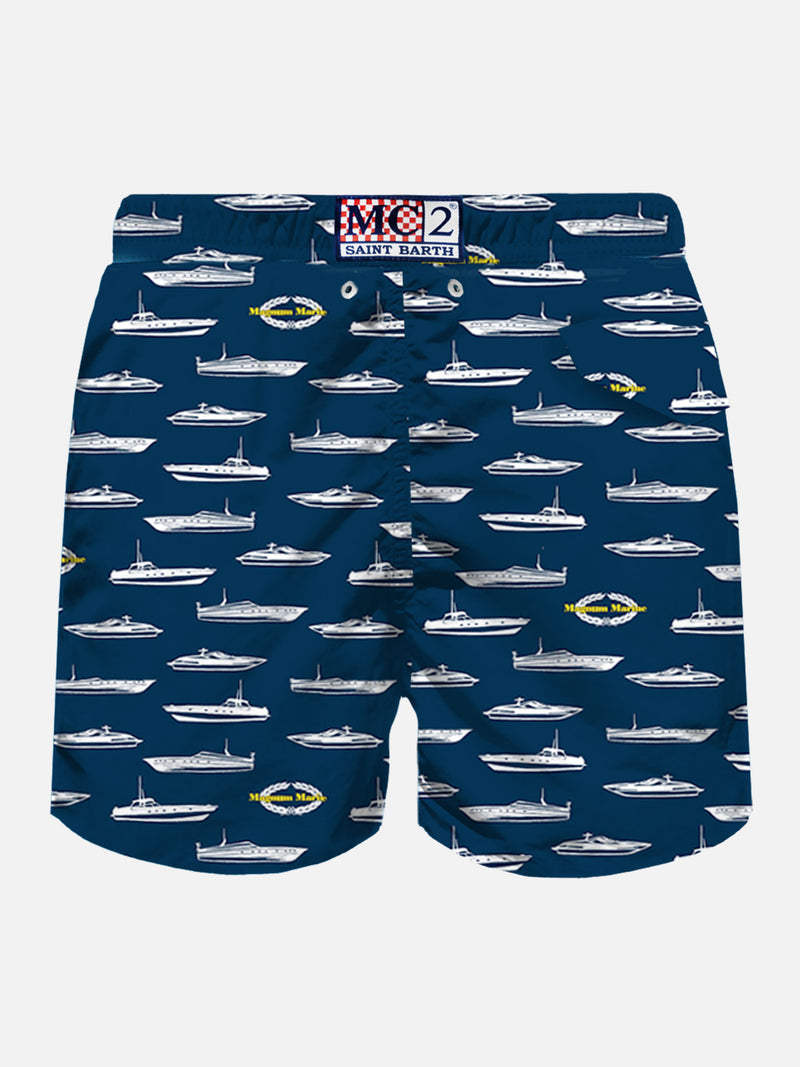 Man light fabric swim shorts with Magnum Marine print | MAGNUM MARINE SPECIAL EDITION