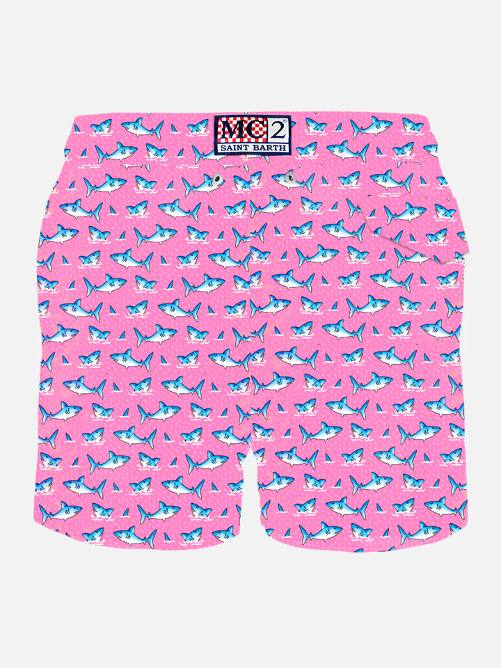 Lighting shark print swim shorts