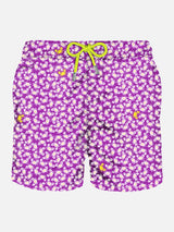 Herren-Badeshorts aus leichtem Stoff mit Krabben-Print