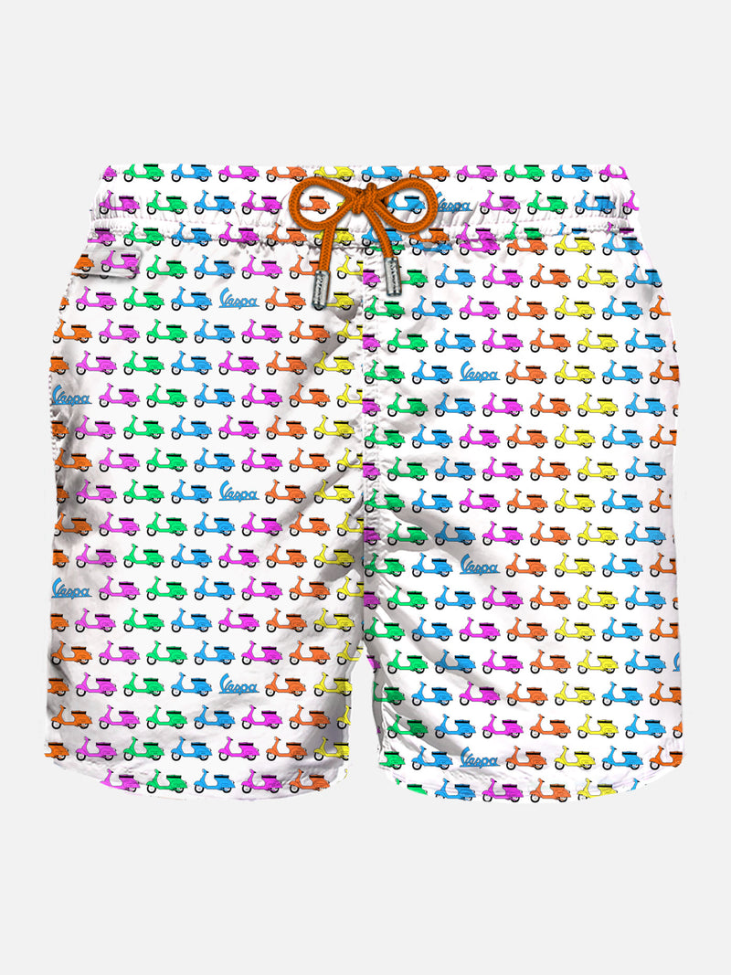 Man light fabric swim shorts with Vespa print |  VESPA© SPECIAL EDITION