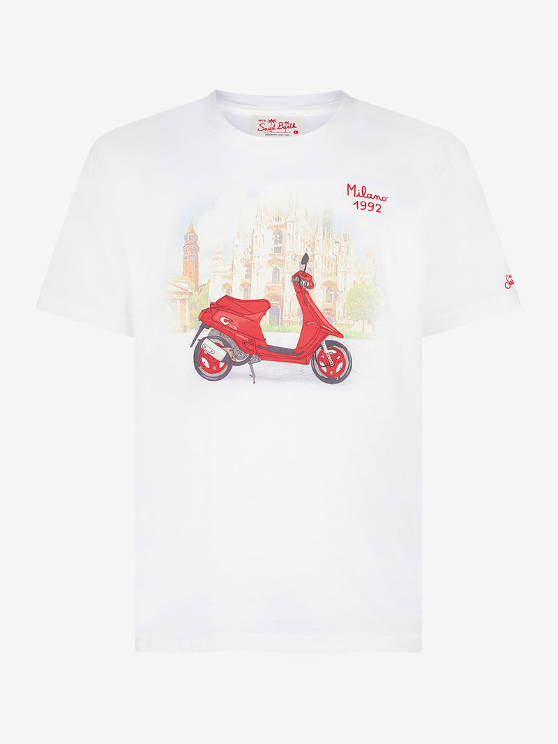 T-shirt da uomo in cotone con stampa Milano Moto 1992