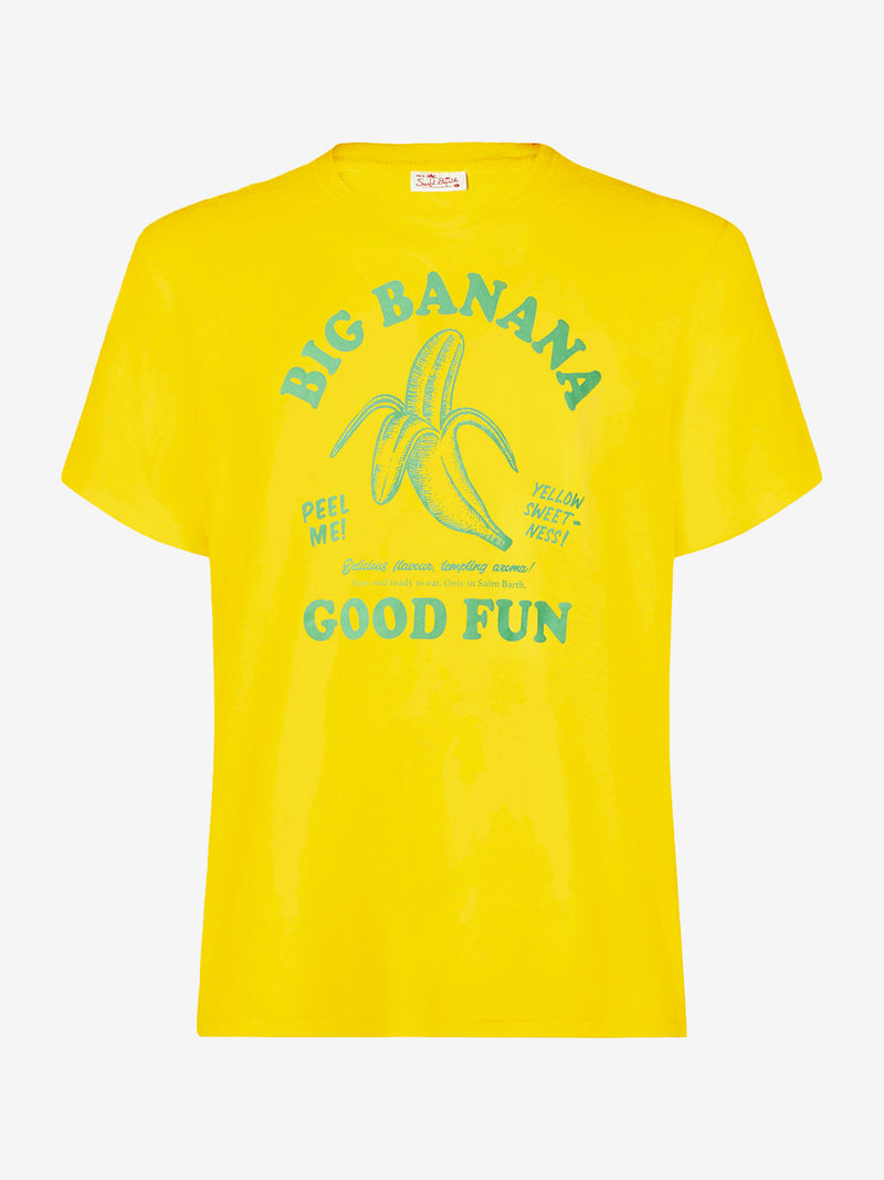 Man cotton t-shirt with banana print