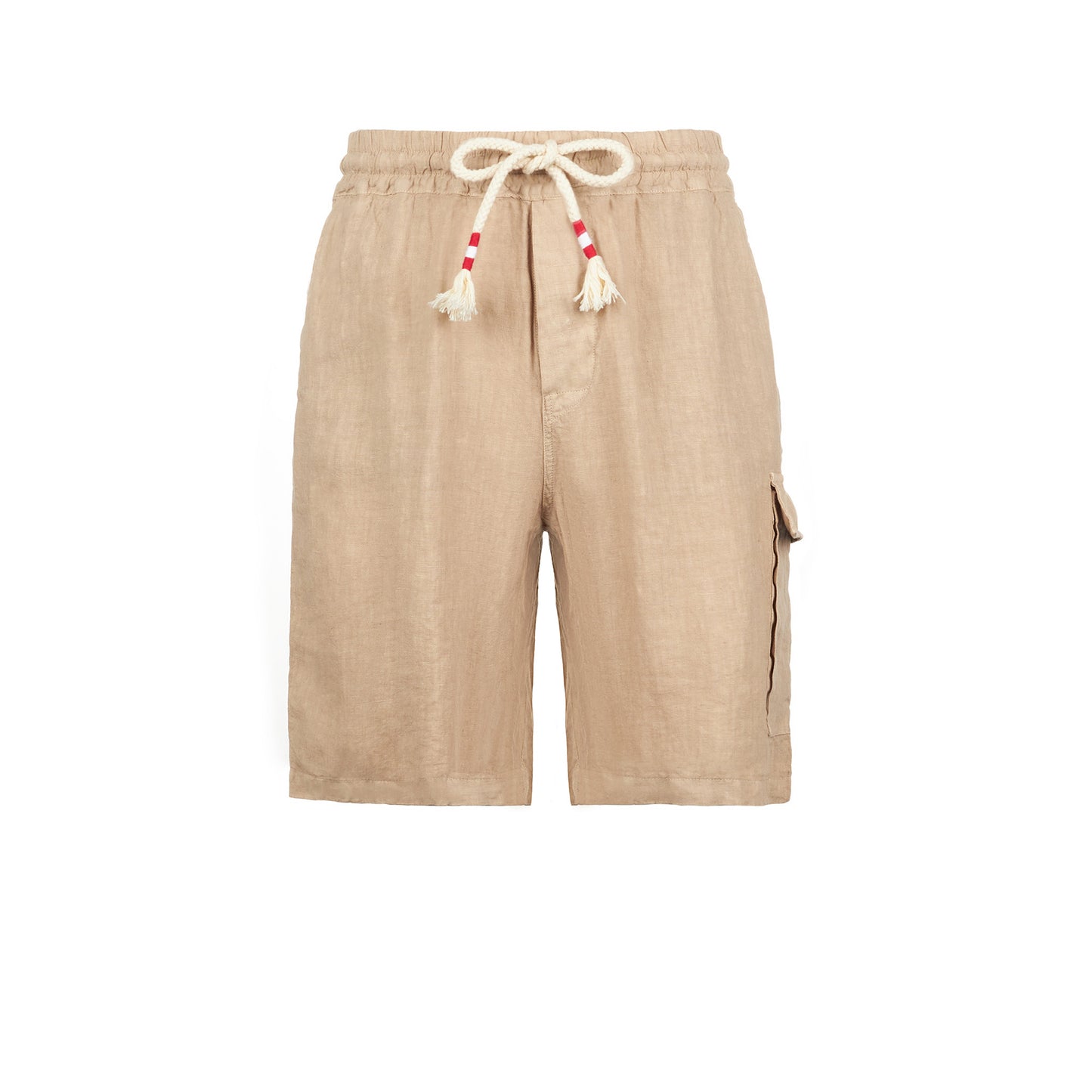 Beige Leinen-Bermudashorts für Herren