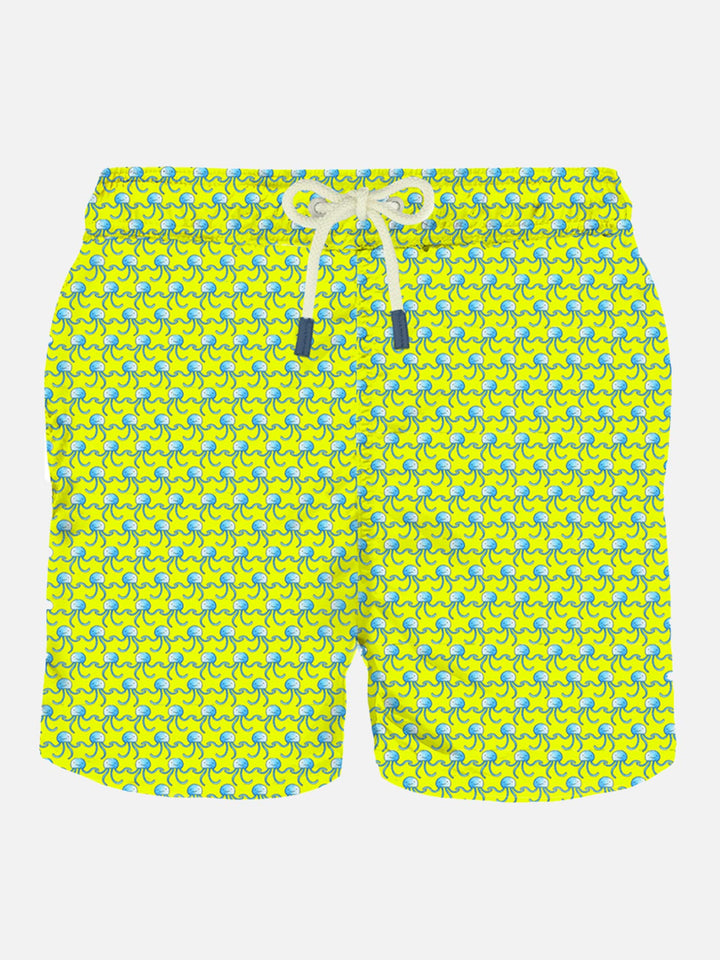 Herren-Badeshorts mit Quallen-Fluo-Print