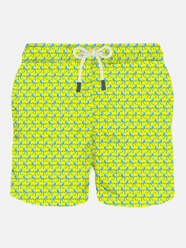 Man swim shorts jelly fish fluo print