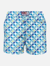 Man light fabric swim shorts with padel rackets print