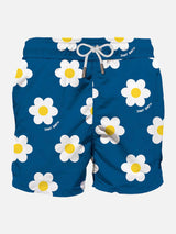 Man classic swim shorts with daisy print