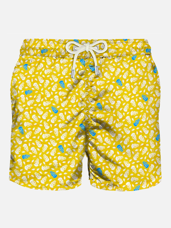 Light fabric swim shorts jellyfish print