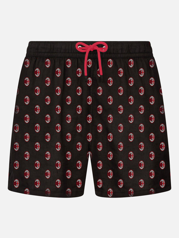 Herren-Badeshorts aus leichtem Stoff mit Milan-Print | MAILAND SONDERAUSGABE