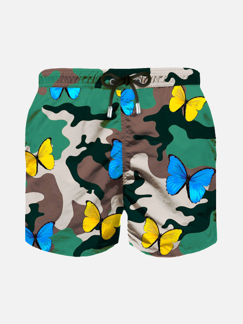 Leichte Badeshorts für Jungen mit Camo-Schmetterlingsprint