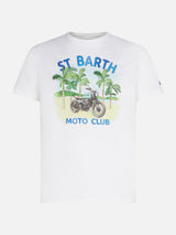 T-shirt da uomo in cotone con stampa moto