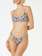 Damen-Bralette-Bikini mit Pop-Animal-Print