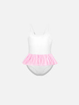 Girl's one piece with tulle ruffle