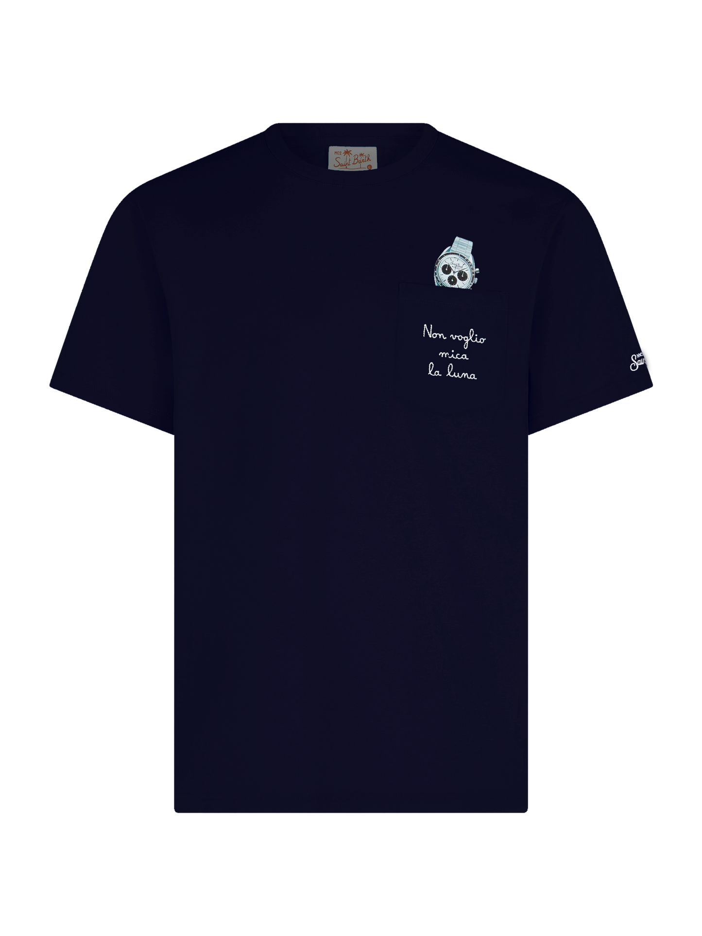 Cotton t-shirt Austin with embroidery and watch print