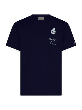 Cotton t-shirt Austin with embroidery and watch print