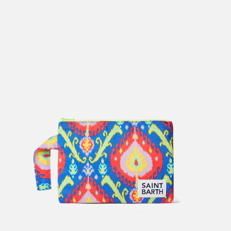 Pareasy nylon pochette with ikat print